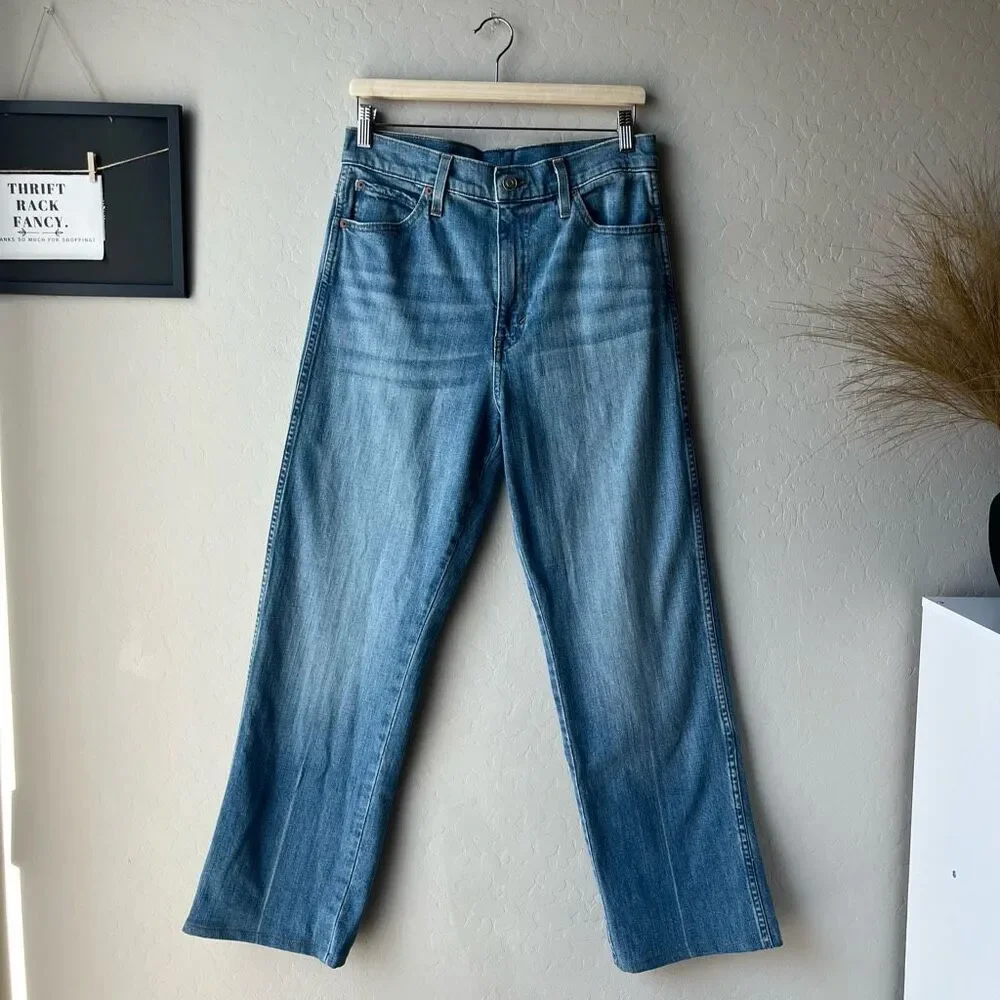 Emerson Fry Twin Doves Denim Treasure Straight Leg High Rise Blue Jeans Size 31 - Picture 2 of 13
